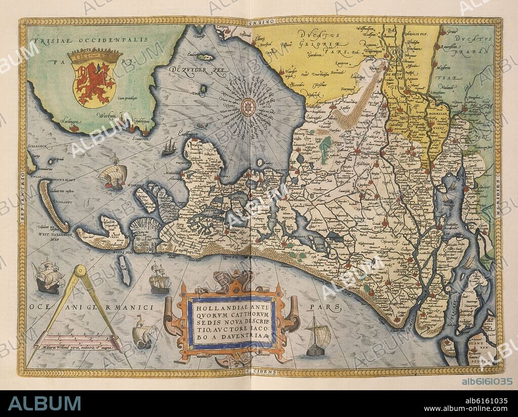 ABRAHAM ORTELIUS (1527-1598). MAPA DE HOLANDA - SIGLO XVI.