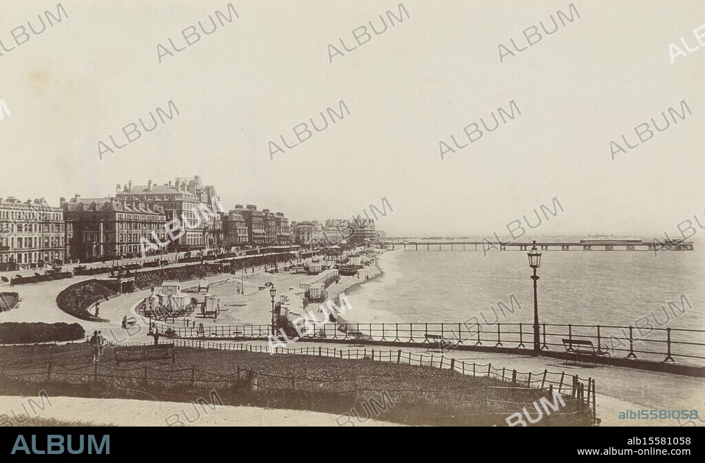 Boulevard in Eastbourne, East Sussex, photograph, anonymous, Eastbourne (VK), 14-Apr-1900 - 16-Apr-1900, paper, albumen print, height, 106 mm × width, 167 mm.