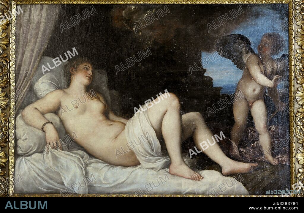 Vecellio di Gregorio Tiziano (h.1490-1576). Pintor italiano. Dánae, 1544-1546. Colección Farnese. Museo de Capodimonte. Nápoles. Italia.