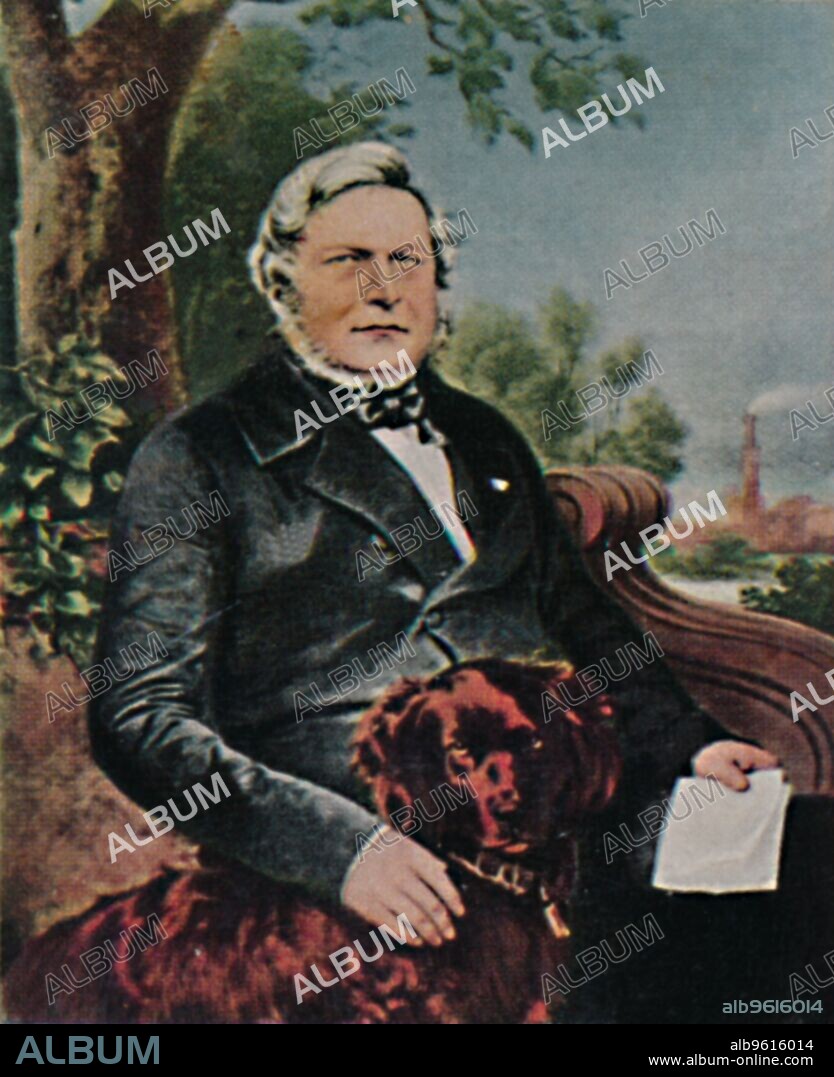 'August Borsig 1804-1854', 1934. Johann Friedrich August Borsig (1804-1854), German businessman who founded the Borsig-Werke factory. From "Die Großen der Weltgeschichte". [Eckstein-Halpaus, Dresden, 1934].