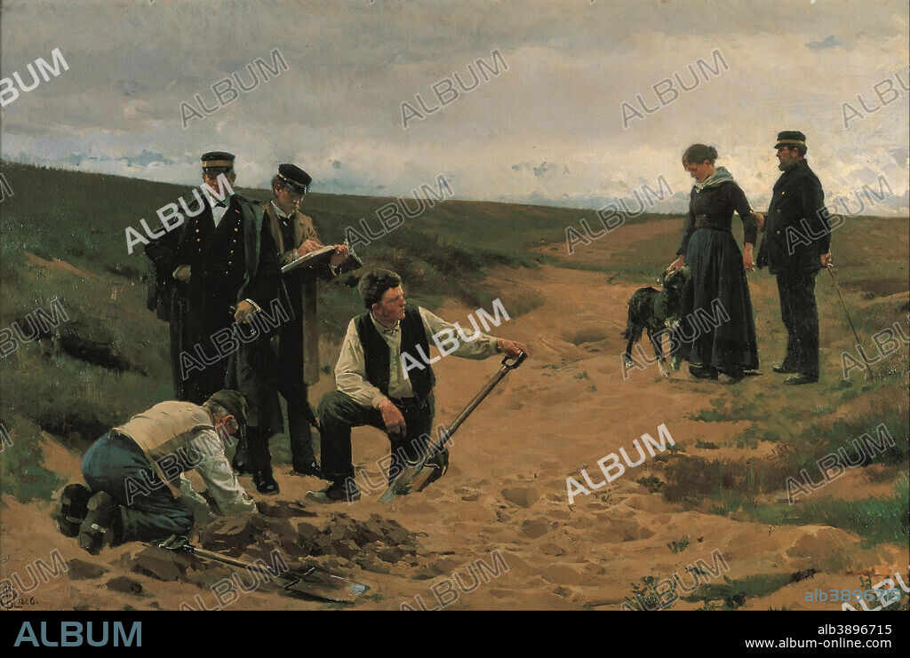 ERIK HENNINGSEN. Summum jus, summa injuria. The murder of a child. Date/Period: 1886. Width: 117 cm. Height: 78.5 cm.