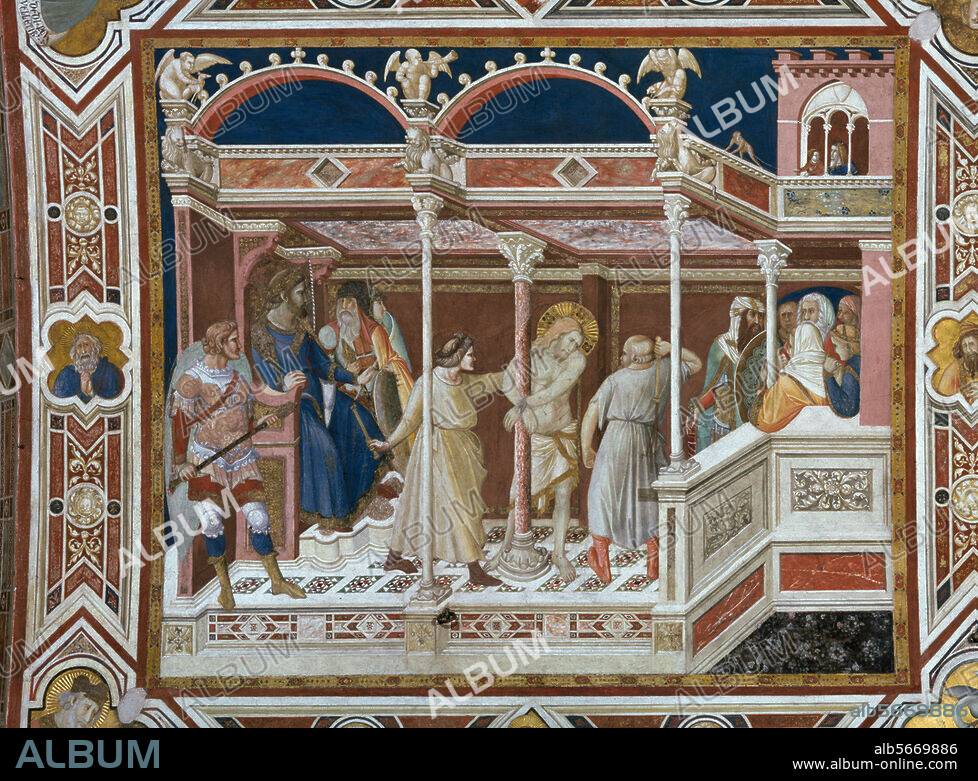 PIETRO LORENZETTI. Lorenzetti, Pietro vers 1280 - vers 1348. "La Flagellation du Christ". Fresque, vers 1325/30. Assise, S. François (église inférieure, transept ouest, aile sud). (Photo: Stefan Diller).