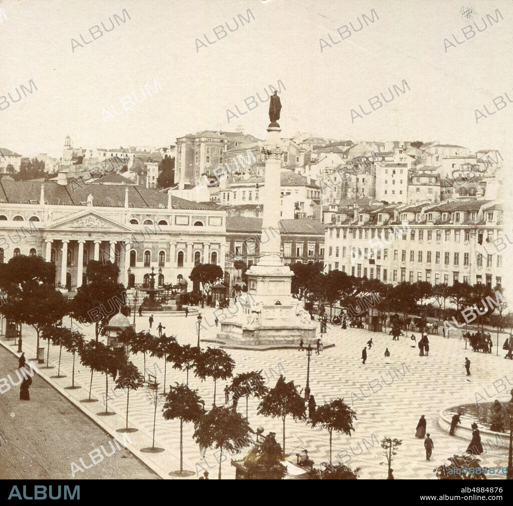 GABRIEL DAVIOUD y ELIAS ROBERT. Lisboa, Plaza de Don Pedro.