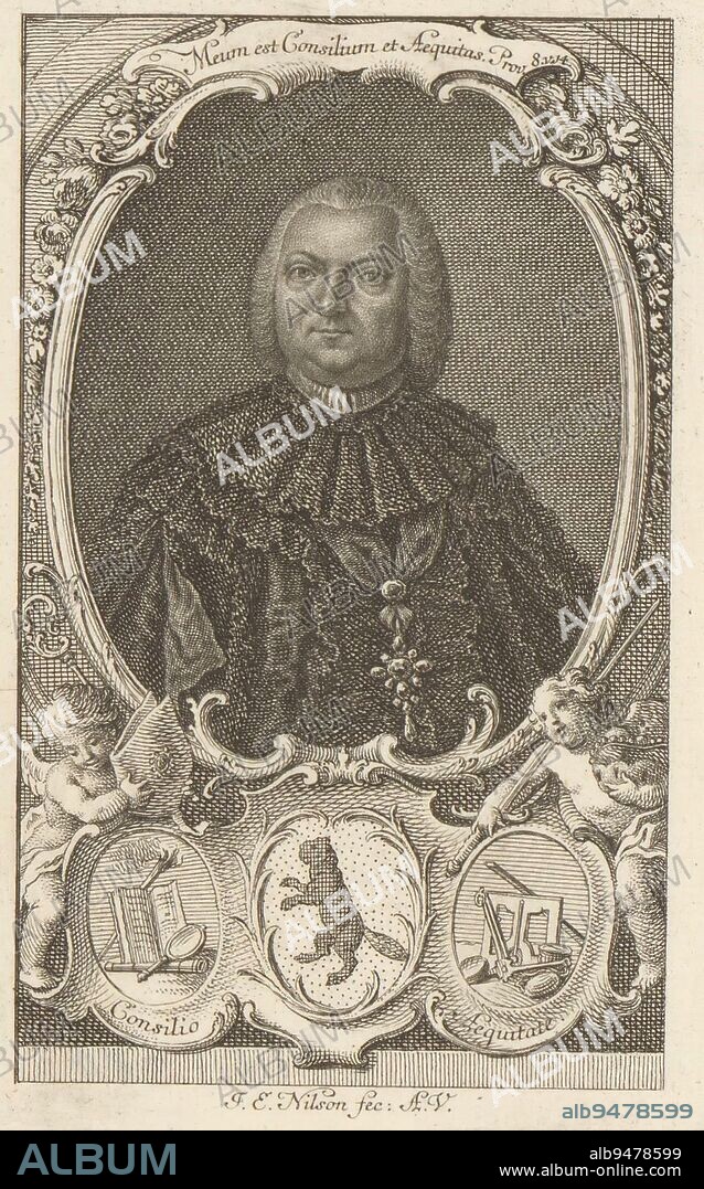 Portrait of Philipp Anton Sigmund von Bibra, Johann Esaias Nilson, 1765 - 1788, print maker: Johann Esaias Nilson, (mentioned on object), Augsburg, 1765 - 1788, paper, engraving, etching, h 120 mm - w 78 mm.