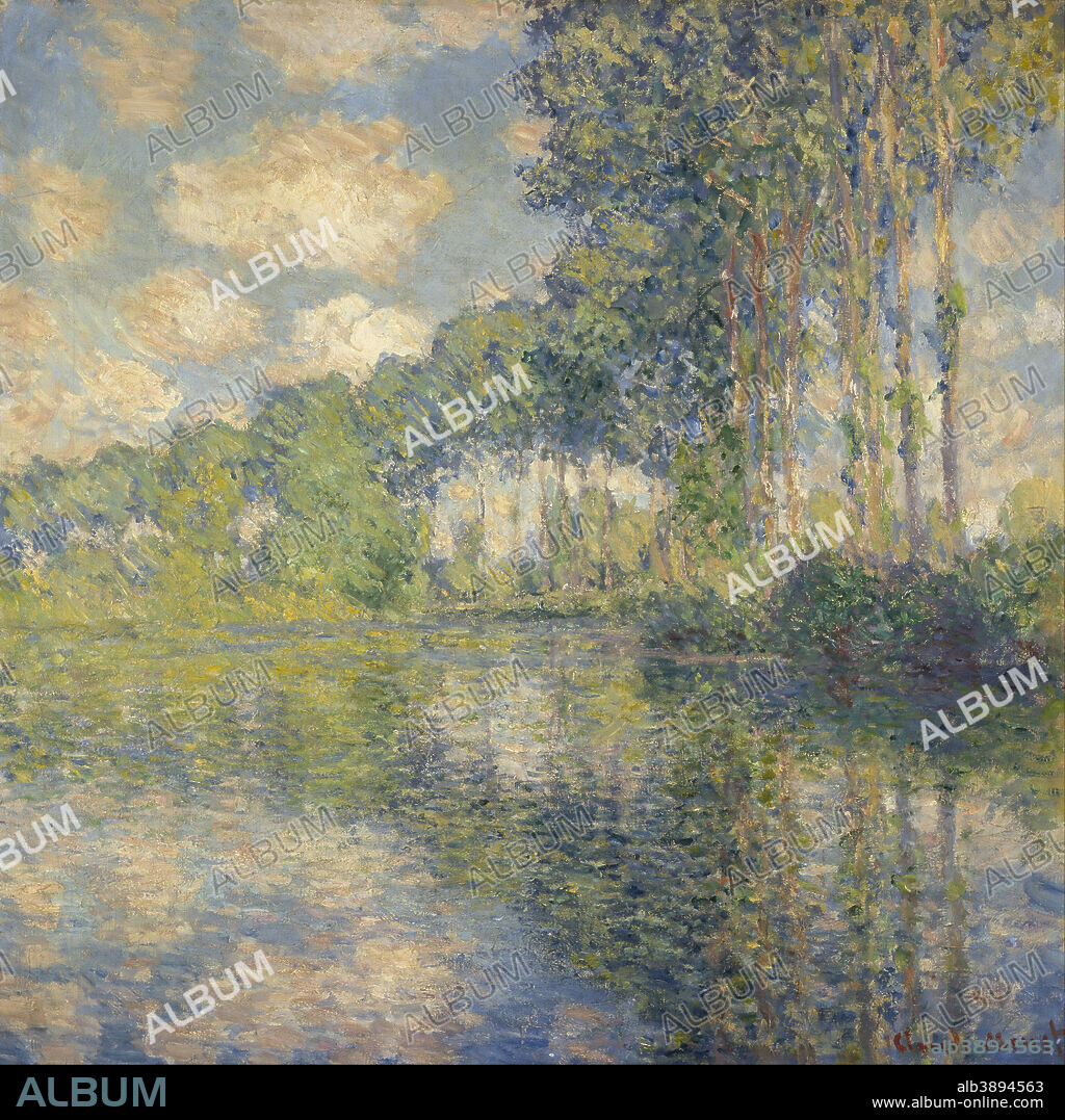 CLAUDE MONET. Poplars on the Epte. Date/Period: 1891. Painting. Oil on canvas. Height: 818 mm (32.20 in); Width: 813 mm (32 in).