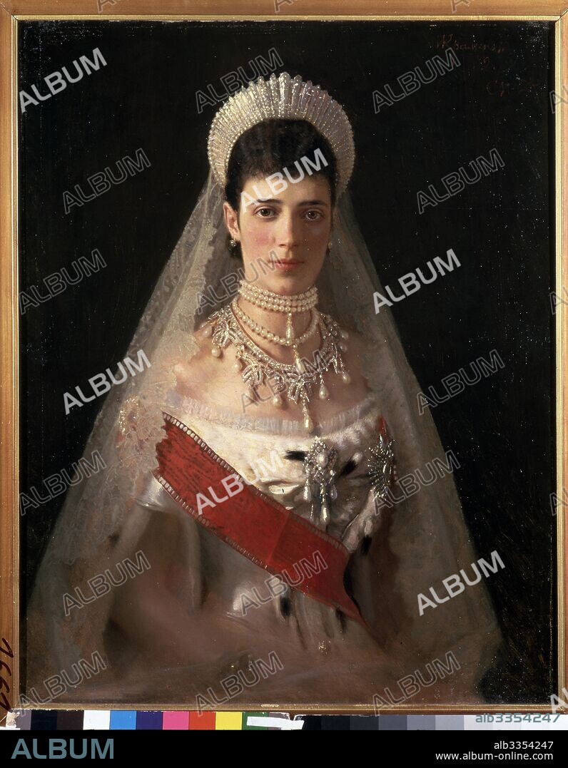IVAN NIKOLAYEVICH KRAMSKOI. Portrait of Empress Maria Feodorovna, Princess Dagmar of Denmark (1847-1928).