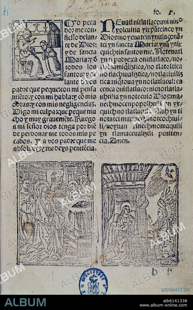 FRAY PEDRO DE GANTE. BREVE Y COMPENDIOSA DOCTRINA CRISTIANA EN LENGUA MEXICANA Y CASTELLANA - IMPRESA POR JUAN PABLOS EN 1548.