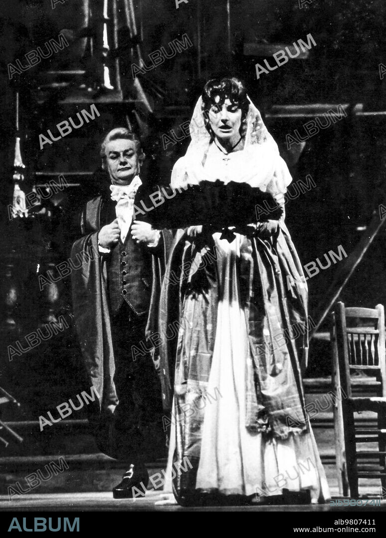 Maria callas and tito gobbi, tosca, 1964.
