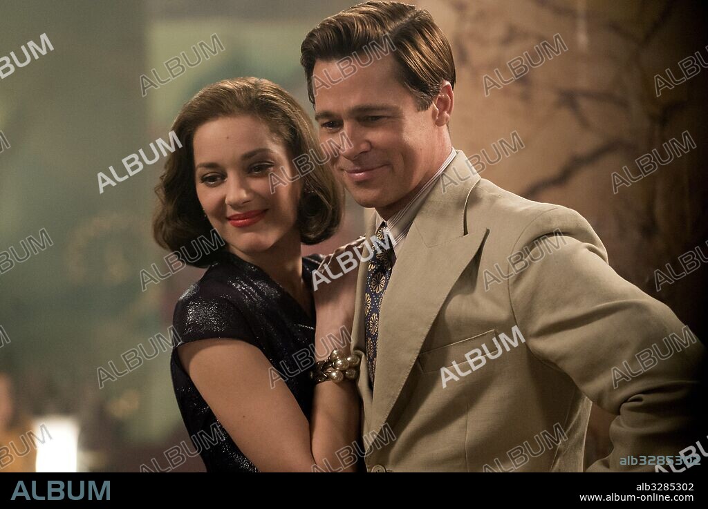 BRAD PITT y MARION COTILLARD en ALIADOS, 2016 (ALLIED), dirigida por DON BURGESS y ROBERT ZEMECKIS. Copyright GK FILMS/PARAMOUNT PICTURES.