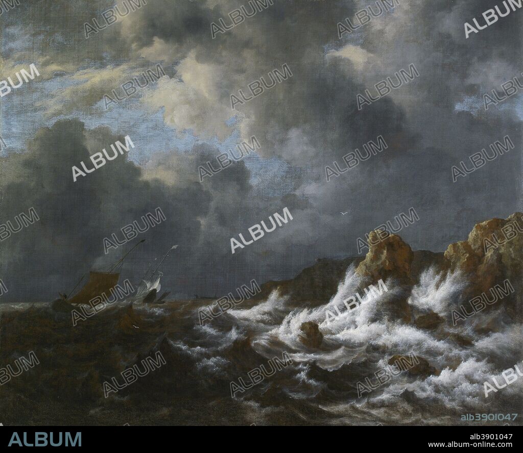 JACOB VAN RUISDAEL. View from the Coast of Norway or Curly sea next to the coast. Date/Period: Ca. 1660. Painting. Oil on canvas. Height: 100 cm (39.3 in); Width: 122 cm (48 in).
