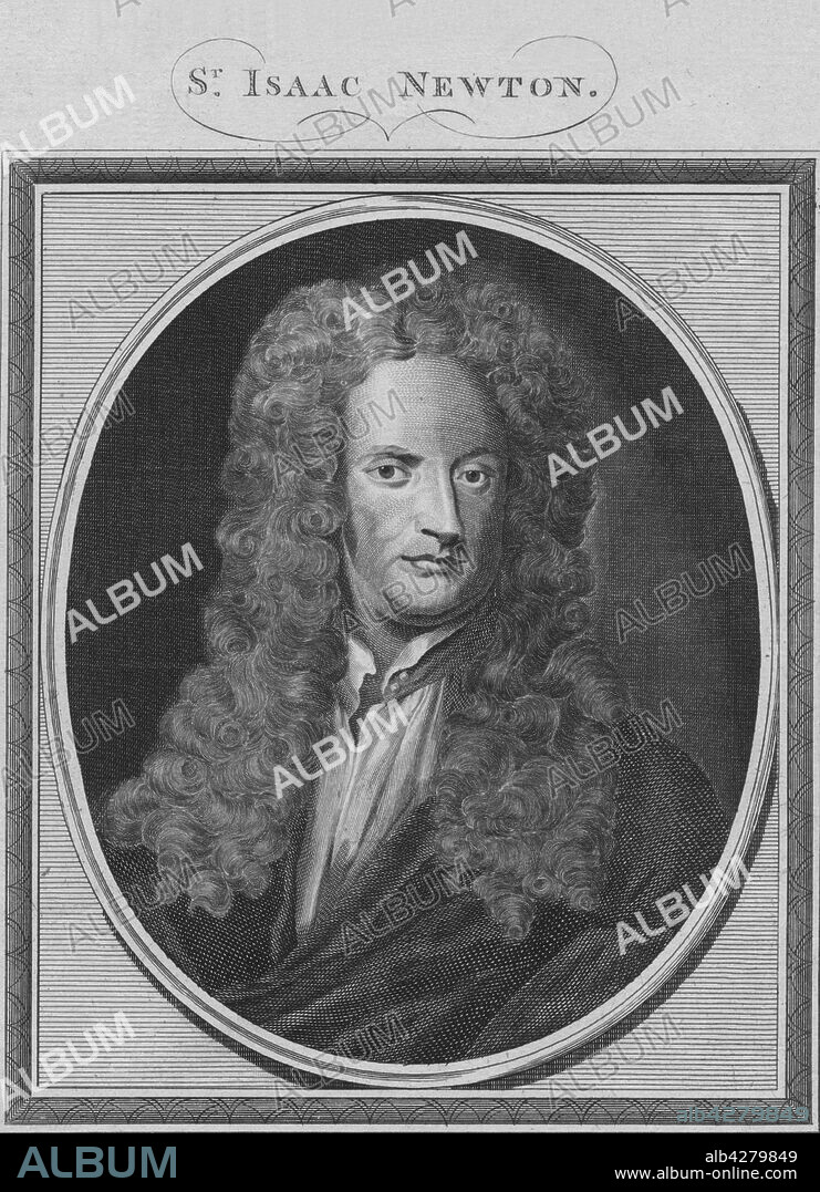 'Sr. Isaac Newton', 1785. Sir Isaac Newton (1643-1727), English mathematician, physicist, astronomer, theologian, author and  influential scientist.  From "The History of England" by Paul de Rapin-Thoyras. [Harrison, London, England].