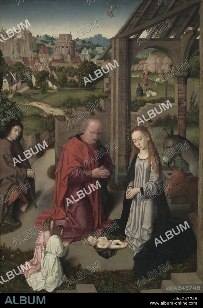 The Nativity, c. 1485-1490. Gerard David (Netherlandish, 1450/60-1523). Oil on wood panel; framed: 102.5 x 76 x 7.5 cm (40 3/8 x 29 15/16 x 2 15/16 in.); unframed: 85.2 x 59.7 cm (33 9/16 x 23 1/2 in.).