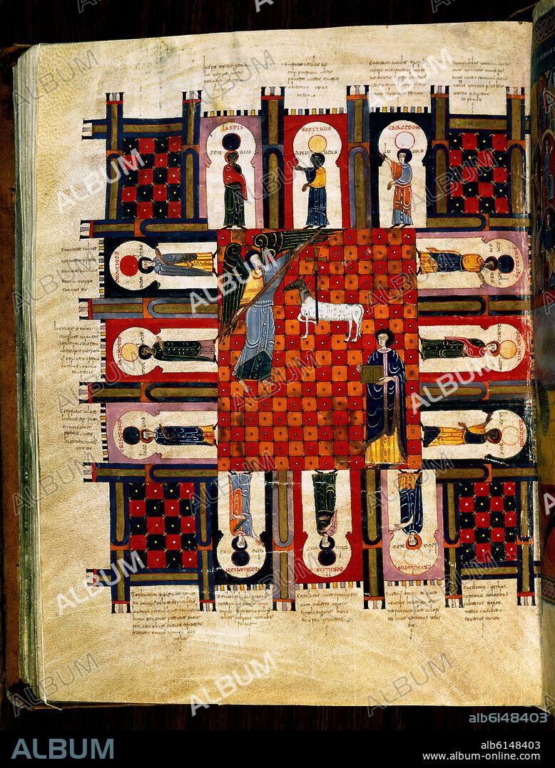 BEATO DE LIÉBANA. BEATO DE FACUNDO - VIT14-2 F253V - LA JERUSALEN QUE DESCIENDE DEL CIELO, LA JERUSALEN CELESTE - PERTENECIO A FERNANDO I  Y DOÑA SANCHA - 1047.