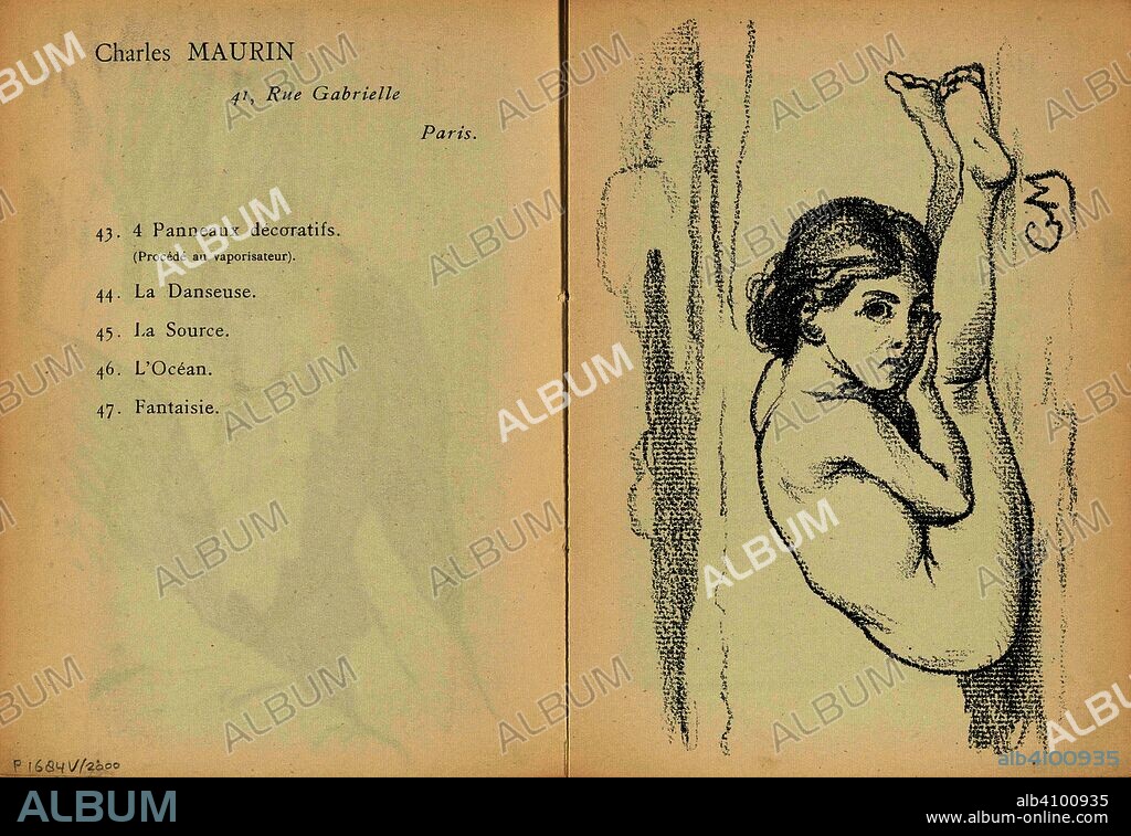 CHARLES MAURIN. Naked Child (Enfant nue). Dimensions: 18.5 cm x 13.5 cm, 11.3 cm x 17.3 cm.