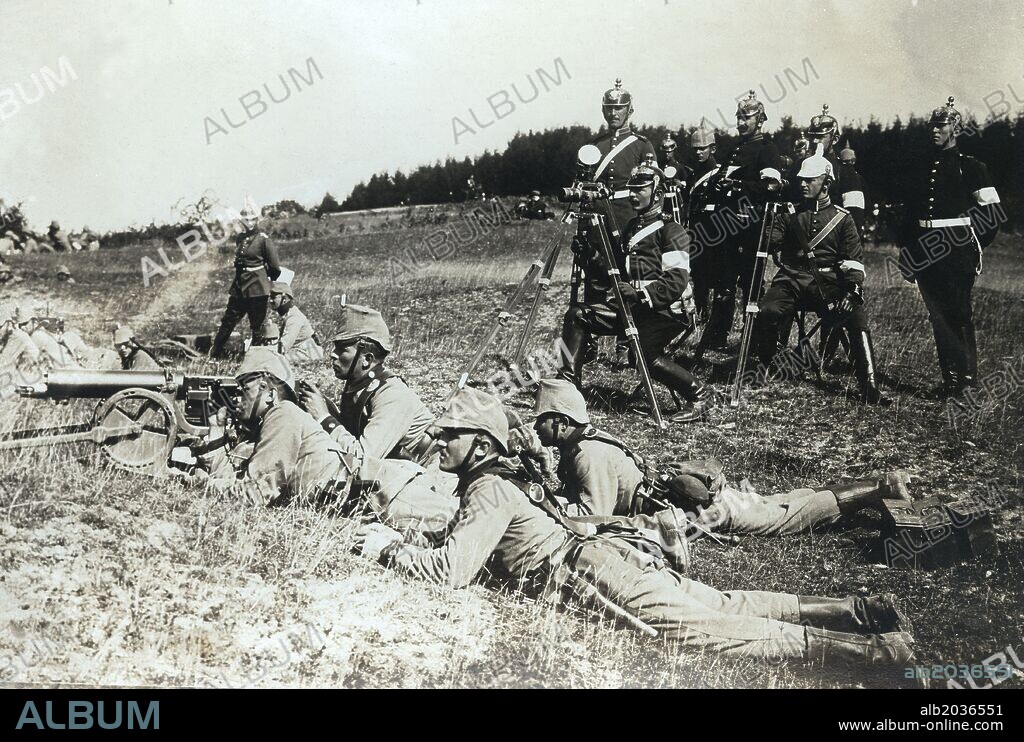 Guerra mundial 1914-1918. Frente occidental. El ejército alemán en acción. Año 1914.