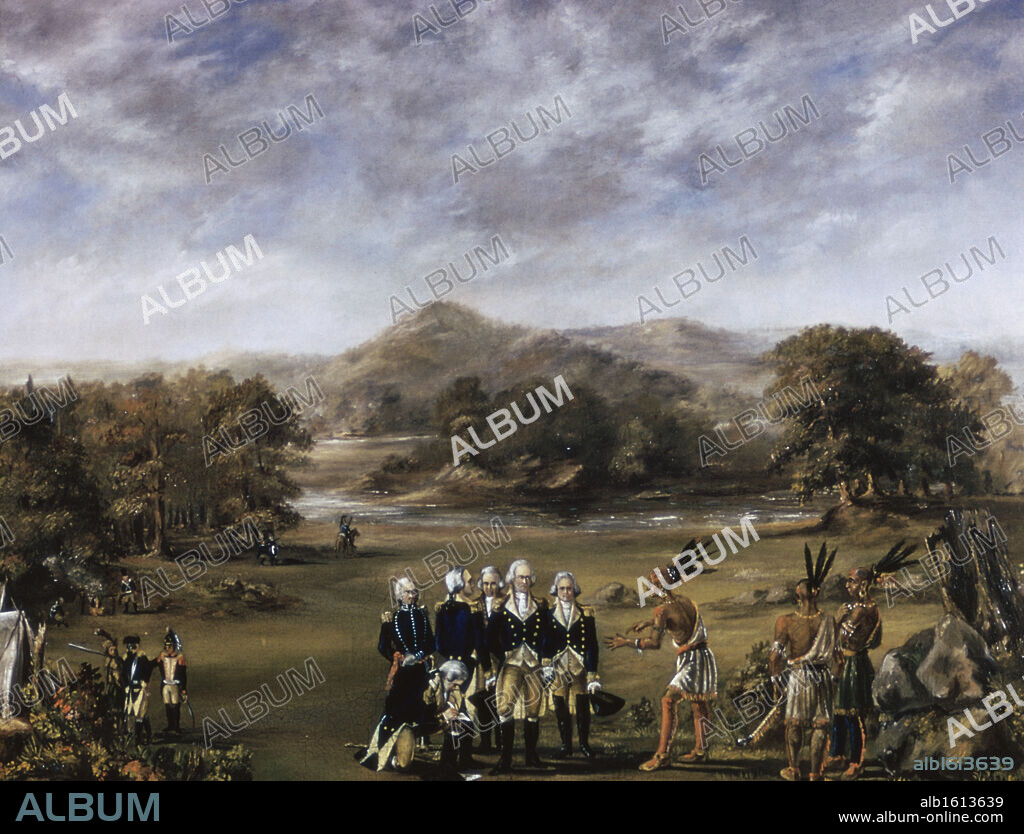 Indian Treaty of Greenville  1795  Artist Unknown.