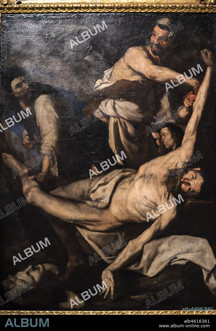 José de Ribera (Xàtiva 1591-Napoli 1652),martyrdom of Saint Bartholomew (1644),National Art Museum of Catalonia,Barcelona,Spain.