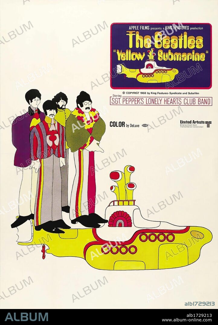 Poster of YELLOW SUBMARINE, 1968, directed by GEORGE DUNNING. Copyright APPLE CORPS.