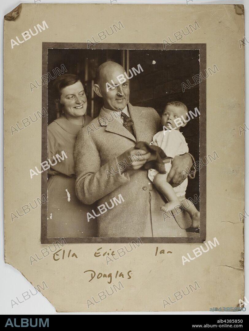 Photograph - Eric Douglas & Family, Melbourne, Feb 1936, Monochrome photograph of Eric Douglas & family, Melbourne, circa 1937. One of 328 images in various formats including artworks, photographs, glass negatives and lantern slides.