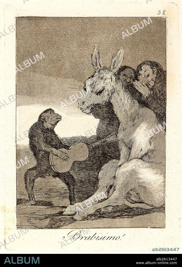 Francisco de Goya (Spanish, 1746-1828). Brabisimo! (Bravo!), 1796-1797. From Los Caprichos, no. 38. Etching, burnished aquatint and drypoint. Plate: 214 mm x 150 mm (8.43 in. x 5.91 in.).