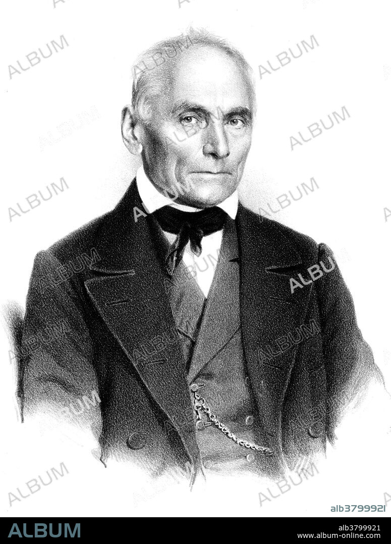 Johannes Evangelist Purkinje (December 17, 1787 - July 28, 1869) was a Czech anatomist and physiologist. He was one of the best known scientists of his time. He discovered the Purkinje effect whereby as light intensity decreases, red objects seems to fade faster than blue objects of the same brightness. He is best known for his 1837 discovery of Purkinje cells, large neurons with many branching dendrites found in the cerebellum. He is also known for his discovery, in 1839 of Purkinje fibers, the fibrous tissue that conducts electrical impulses from the atrioventricular node to all parts of the ventricles of the heart. Other discoveries include Purkinje images, reflections of objects from structures of the eye, and the Purkinje shift, the change in the brightness of red and blue colors as light intensity decreases gradually at dusk. Purkyne also introduced the scientific terms plasma (for the component of blood left when the suspended cells have been removed) and protoplasm (the substance found inside cells). He was the first to use a microtome to make wafer thin slices of tissue for microscopic examination and was among the first to use an improved version of the compound microscope. He described the effects of camphor, opium, belladonna and turpentine on humans in 1829. He discovered sweat glands in 1833 and published a thesis that recognized 9 principal configuration groups of fingerprints in 1823. He died in 1869 at the age of 81.