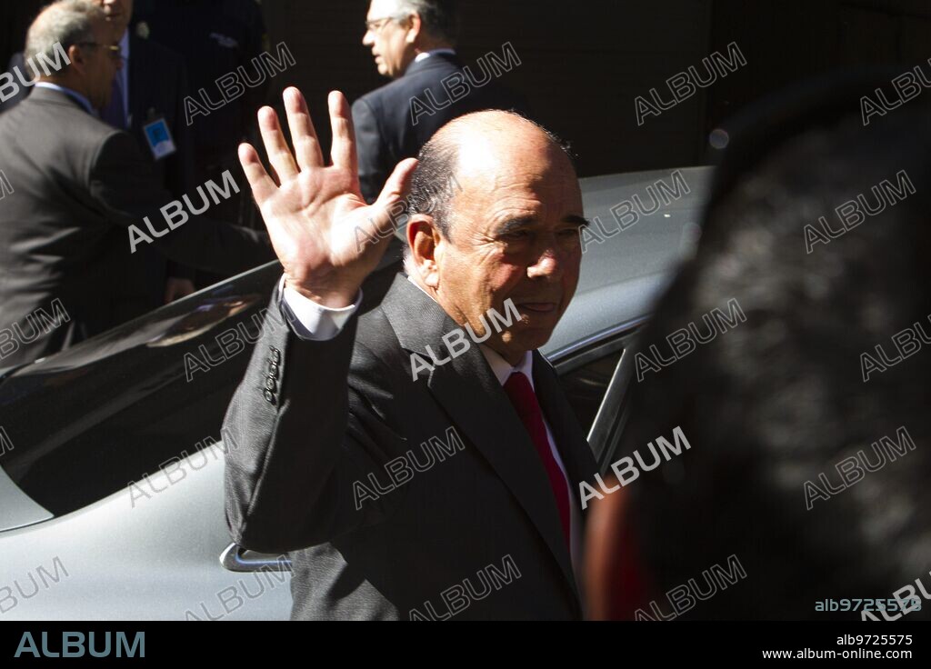 25 de mayo de 2013. Emilio Botin, Francisco Gonzalez e Isidro Faine entran en la audiencia nacional para declarar por el caso Bankia. Foto: vÅngel Navarrete Ä¶..archdcÄ¶. Angel Navarrete.