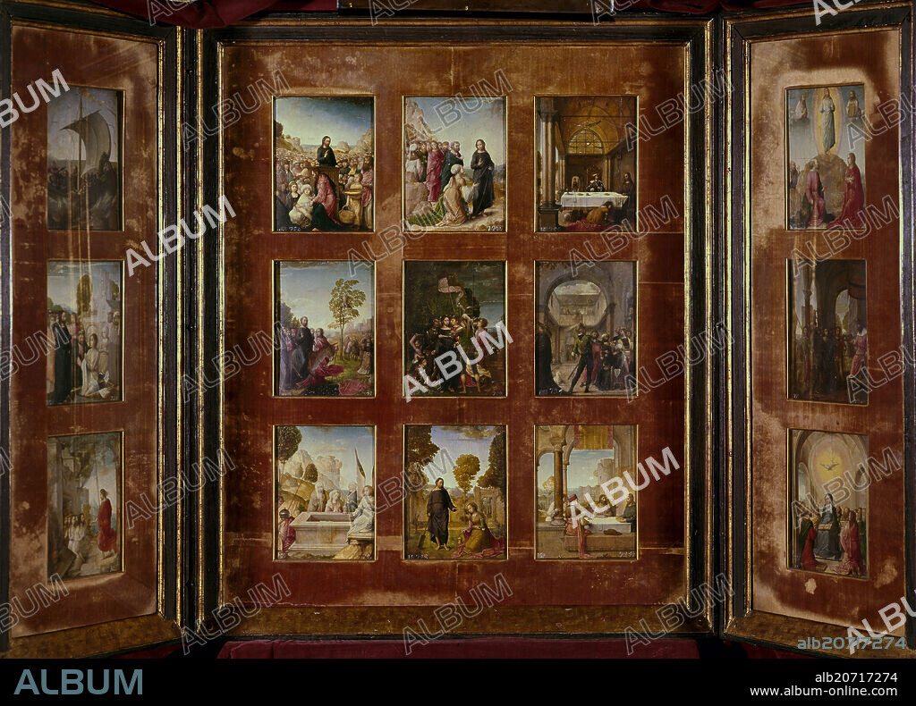 JUAN DE FLANDES (1465-1519). ORATORIO O POLIPTICO DE ISABEL CATOLICA - SIGLO XVI.