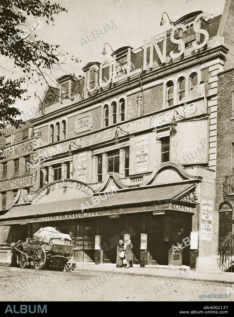 Collins's Music Hall, Islington, London, 20th century. Collins's Music Hall on Islington Green was opned by Sam Collins in 1862. It closed in the 1950s after a fire.
