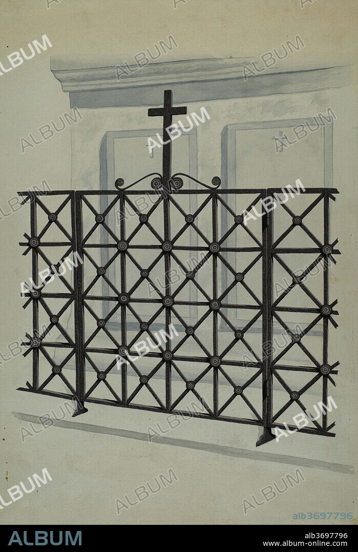 JOSEPH L. BOYD. Iron Gate and Fence. Dated: c. 1936. Dimensions: overall: 35.6 x 25.9 cm (14 x 10 3/16 in.). Medium: watercolor, gouache, and graphite on paper.