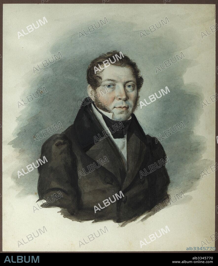 ANONYMOUS. Portrait of the author Sergey Timofeyevich Aksakov (1791-1859).