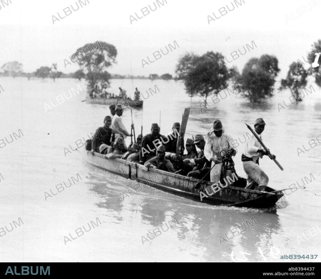 Yellow river in flood China. July 18, 1938. (Photo by The Domei).