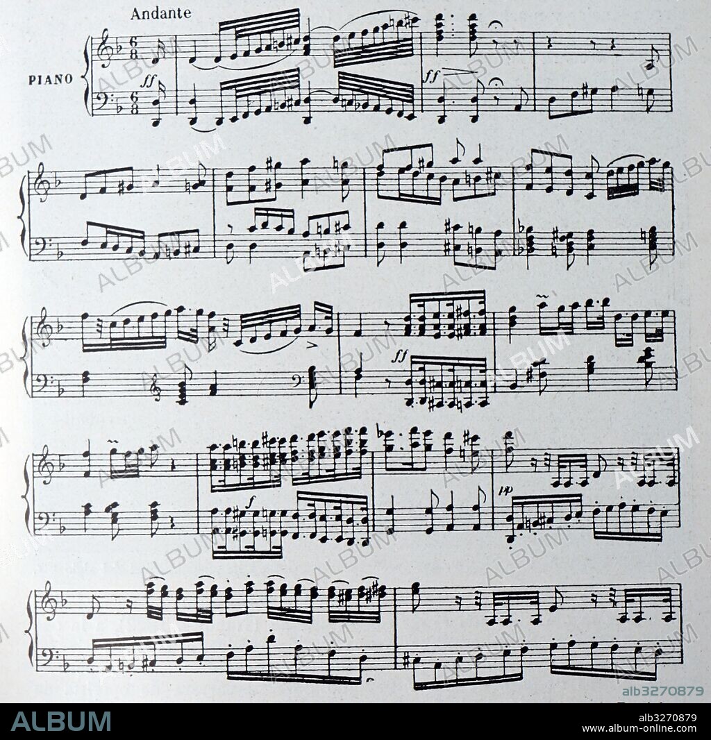 Top overture written by Ramon Carnicer (1789-1855), a Spanish composer, for the opera, The Barber of Seville. Dated 19th Century.