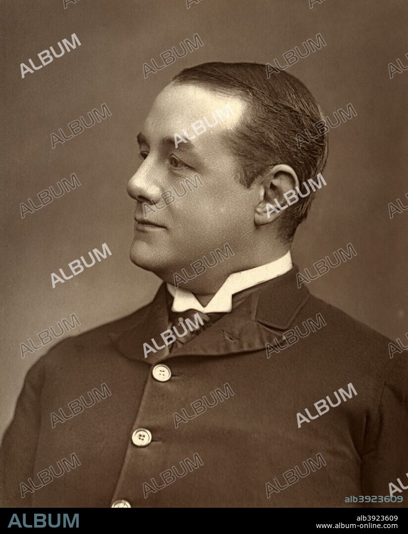 Gilbert Farquhar, British actor, 1887. A photograph from The Theatre, A Monthly Review, Volume IX, January to June, 1887, Carson & Comerford, London, 1887.
