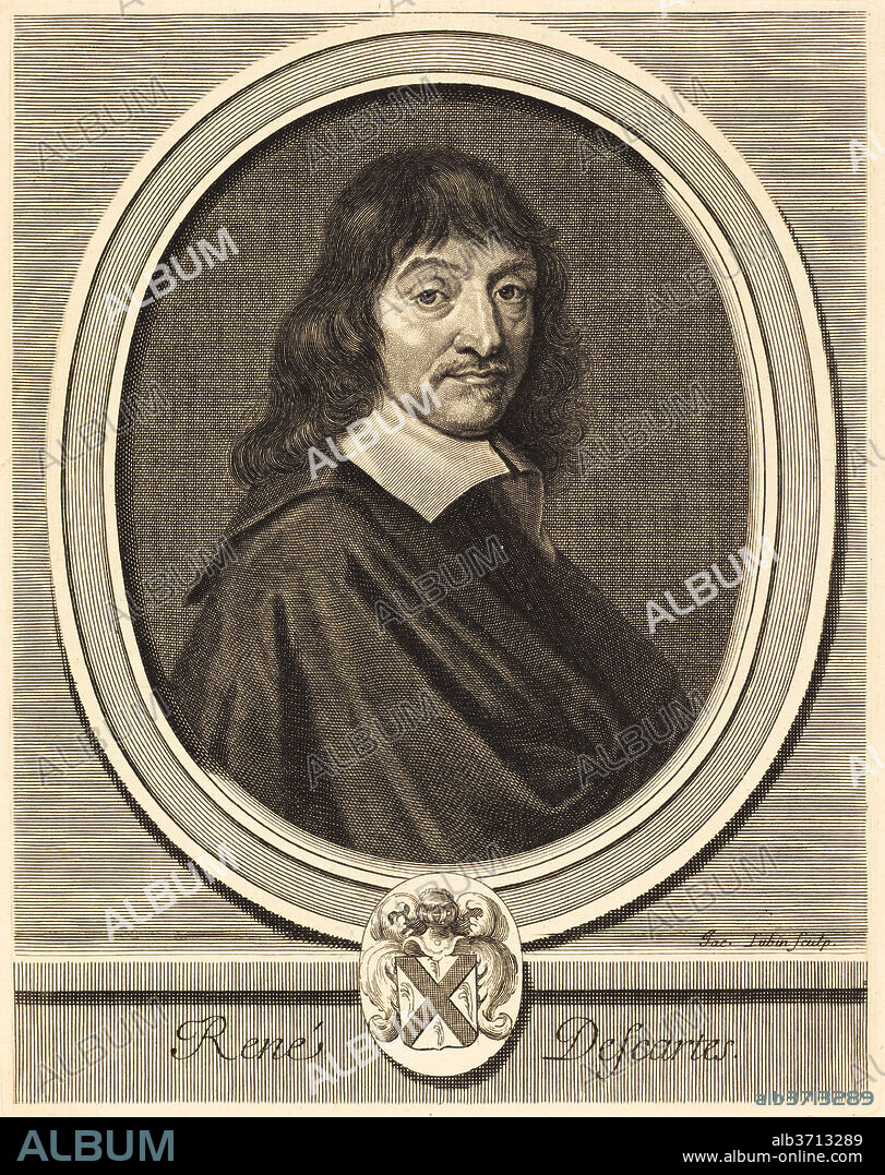 JACQUES LUBIN. René Descartes. Dimensions: plate: 25.1 x 19.6 cm (9 7/8 x 7 11/16 in.)  sheet: 26.2 x 20.9 cm (10 5/16 x 8 1/4 in.). Medium: engraving on laid paper.