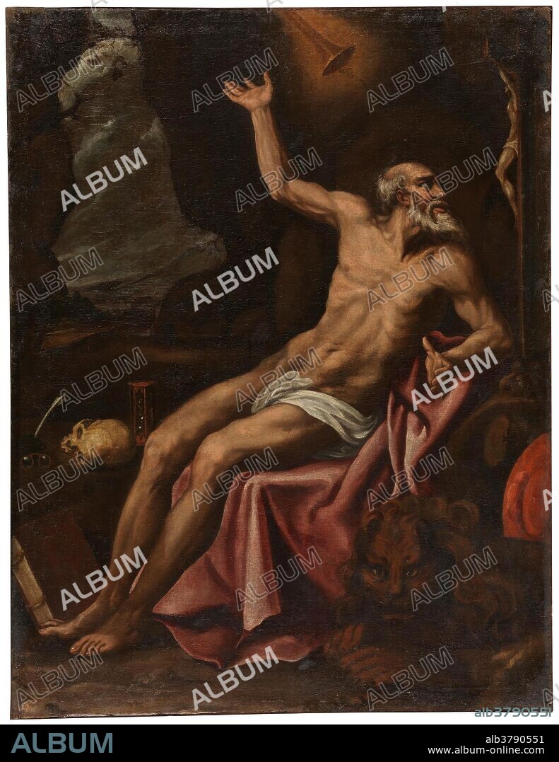 LUIS TRISTAN DE ESCAMILLA. Luis Tristán (Taller de) / 'San Jerónimo'. Primer tercio del siglo XVII. Óleo sobre lienzo, 107 x 82 cm.