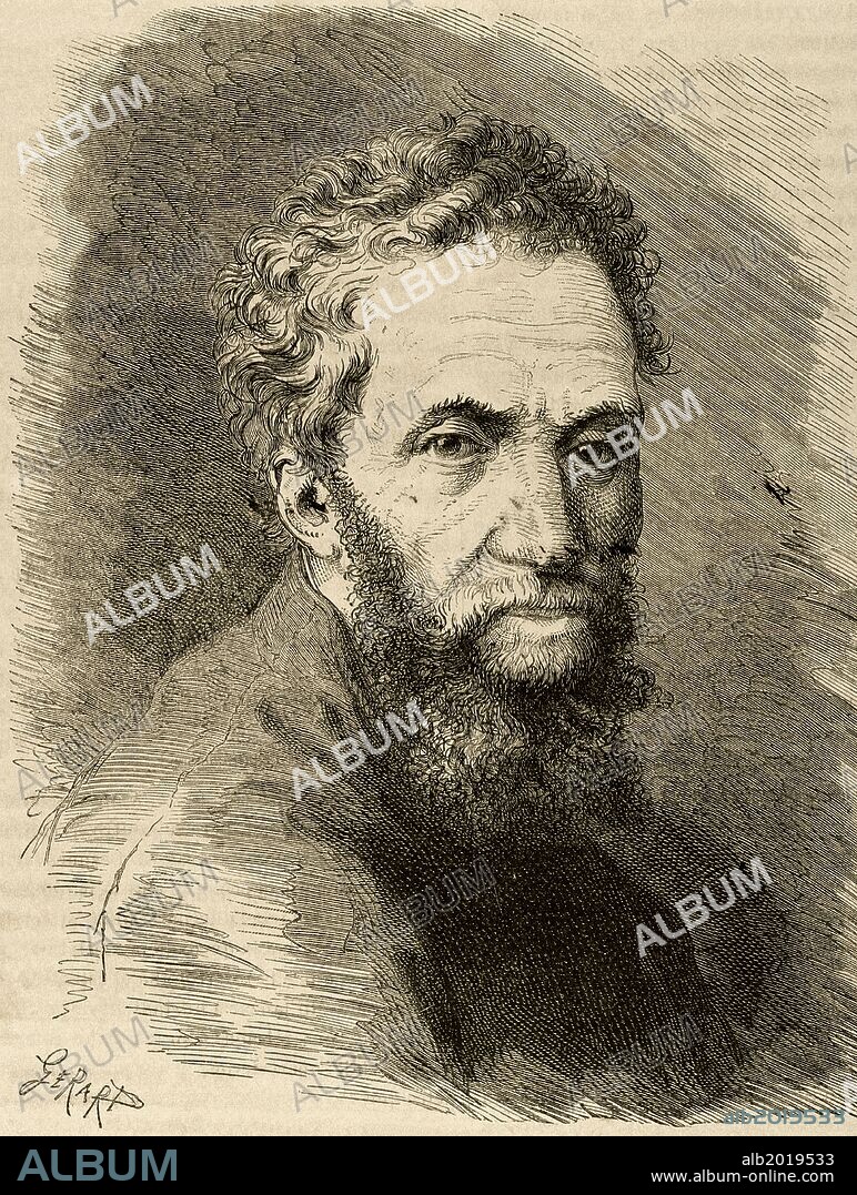 ARTE RENACIMIENTO. ITALIA. MIGUEL ANGEL (Michelangelo Buonarroti) (Caprese, 1475-Roma, 1564). Pintor, poeta, escultor y arquitecto italiano. Grabado. "Semanario Familiar Pintoresco", año 1875.