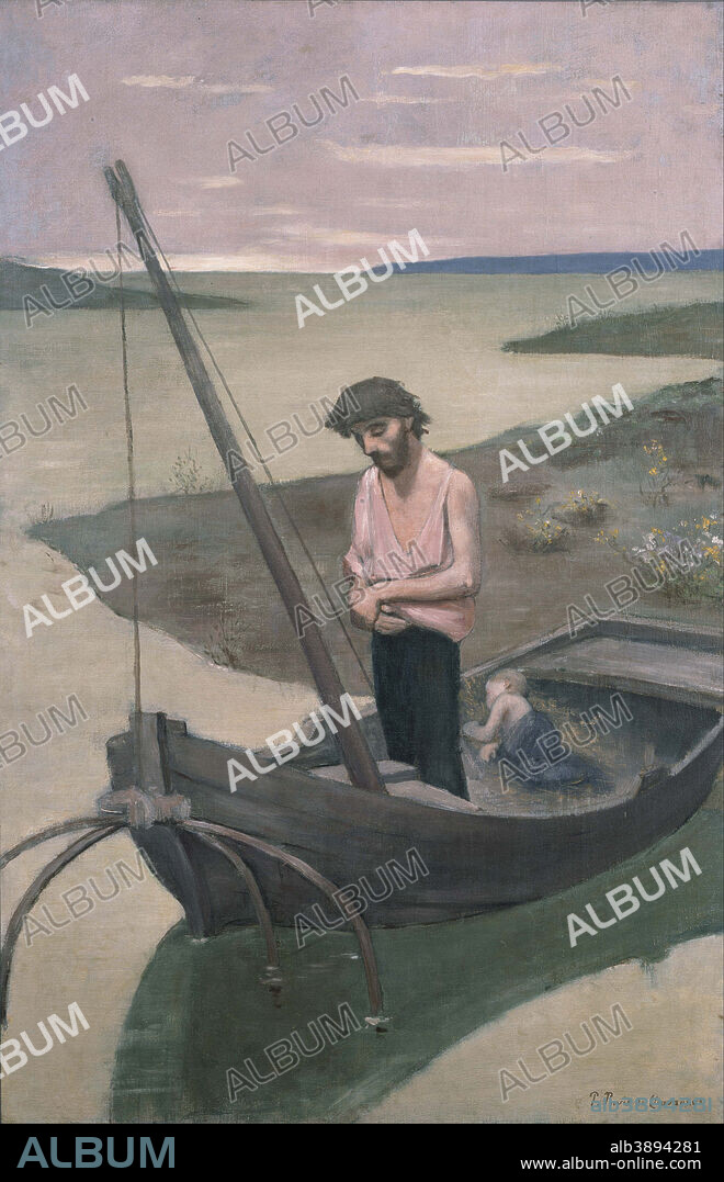 PIERRE PUVIS DE CHAVANNES. Le pauvre pêcheur / The poor fisherman. Date/Period: Ca. 1887-92. Painting. Oil on canvas. Height: 105.8 cm (41.6 in); Width: 68.6 cm (27 in).