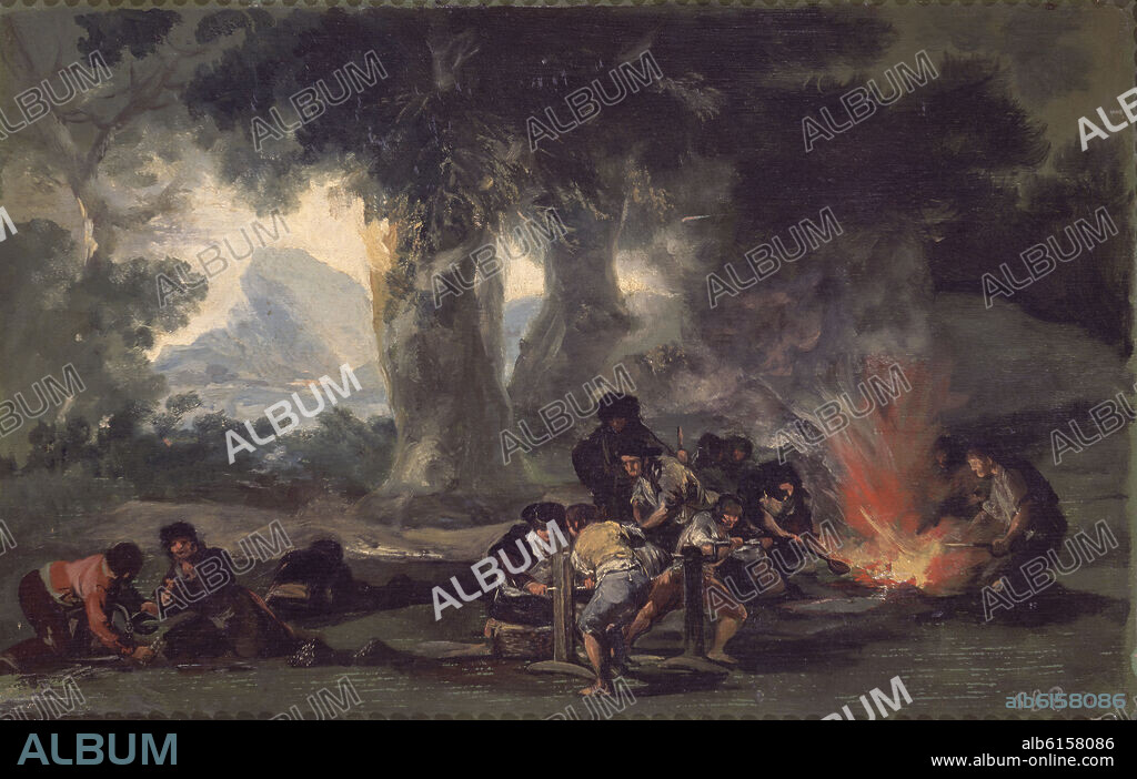FRANCISCO DE GOYA. FABRICACION DE BALAS - 1810/1814 - O/T 33x52.