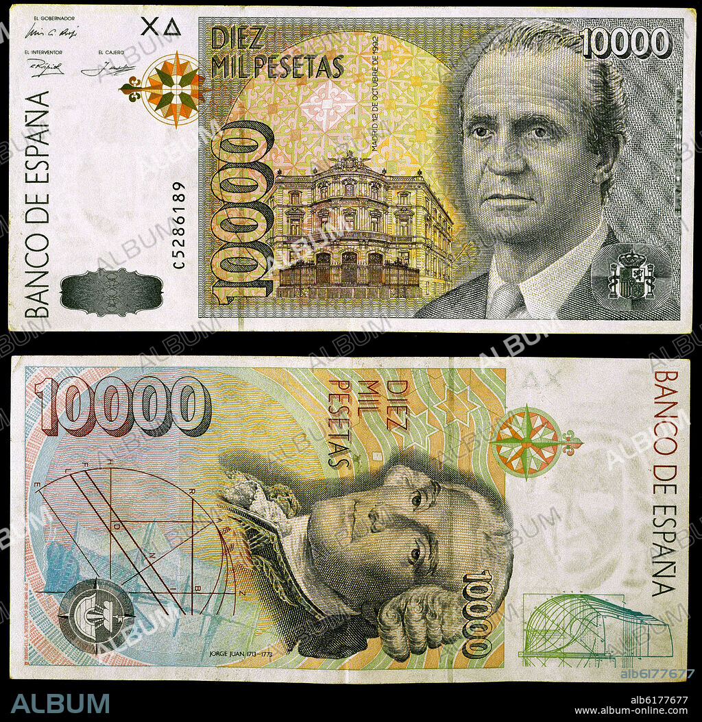 BILLETE DE DIEZ MIL PESETAS - ANVERSO Y REVERSO.