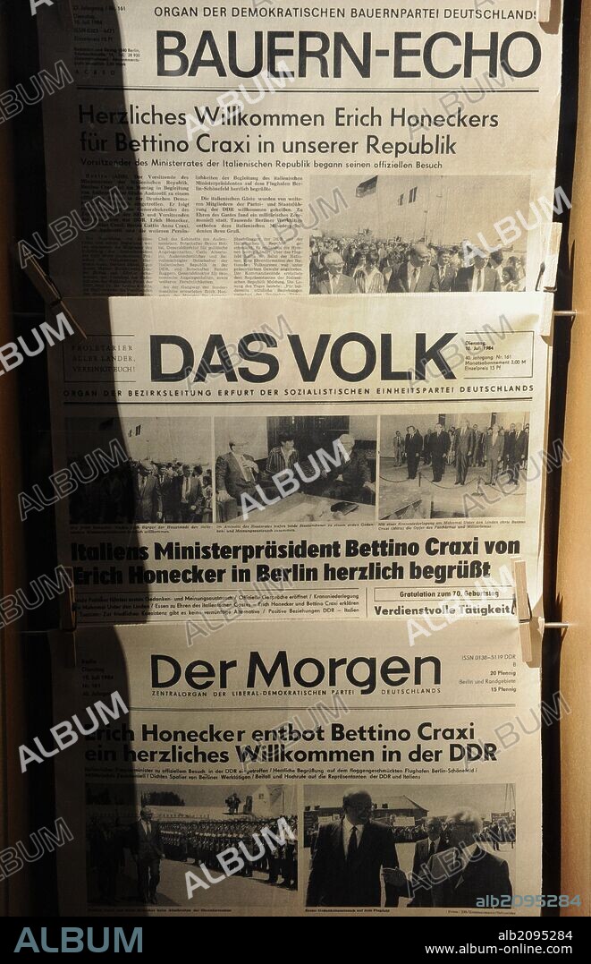HISTORIA DE LA RDA (ALEMANIA DEL ESTE). Prensa escrita. DDR MUSEUM. Berlín. Alemania. Europa.