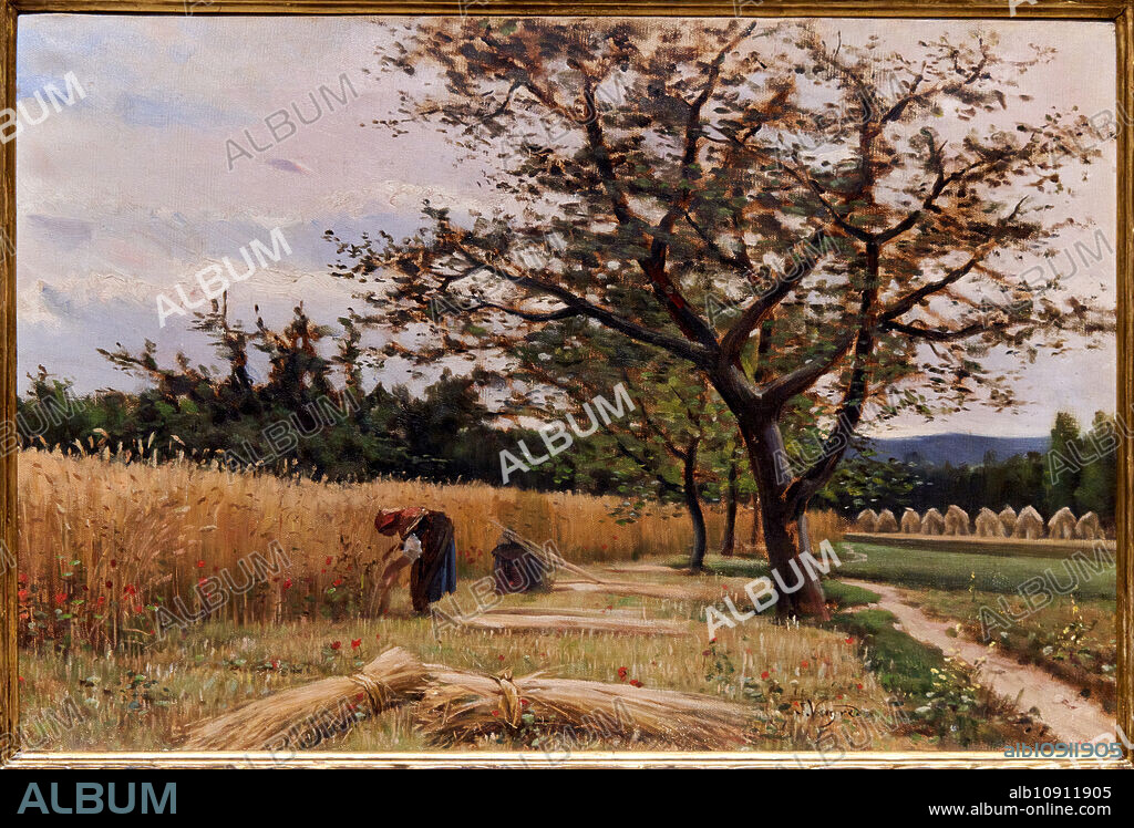 Reaping, 1881, Joaquim Vayreda, (Girona, 1843 - Olot, 1894), National Museum of Catalan Art, Museu Nacional d'Art de Catalunya, MNAC, Barcelona, Spain, Europe.
