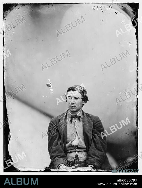 Herold, David Edgar; Mitverschwörer von John Wilkes Booth bei der Ermordung Abraham Lincolns am 14. April 1865; 16.6.1842 Maryland-7.7.1865 Washington D.C. (hingerichtet). Photographie, April 1865, Alexander Gardner (1821-1882).