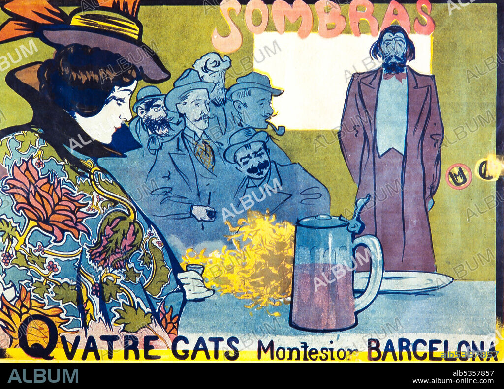 RAMÓN CASAS. Cartel modernista. Quatre gats, 1899. Colección privada.