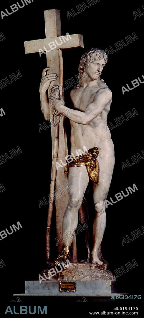 MICHELANGELO. CRISTO RESUCITADO ABRAZADO A LA CRUZ - 1514 - RENACIMIENTO ITALIANO.
