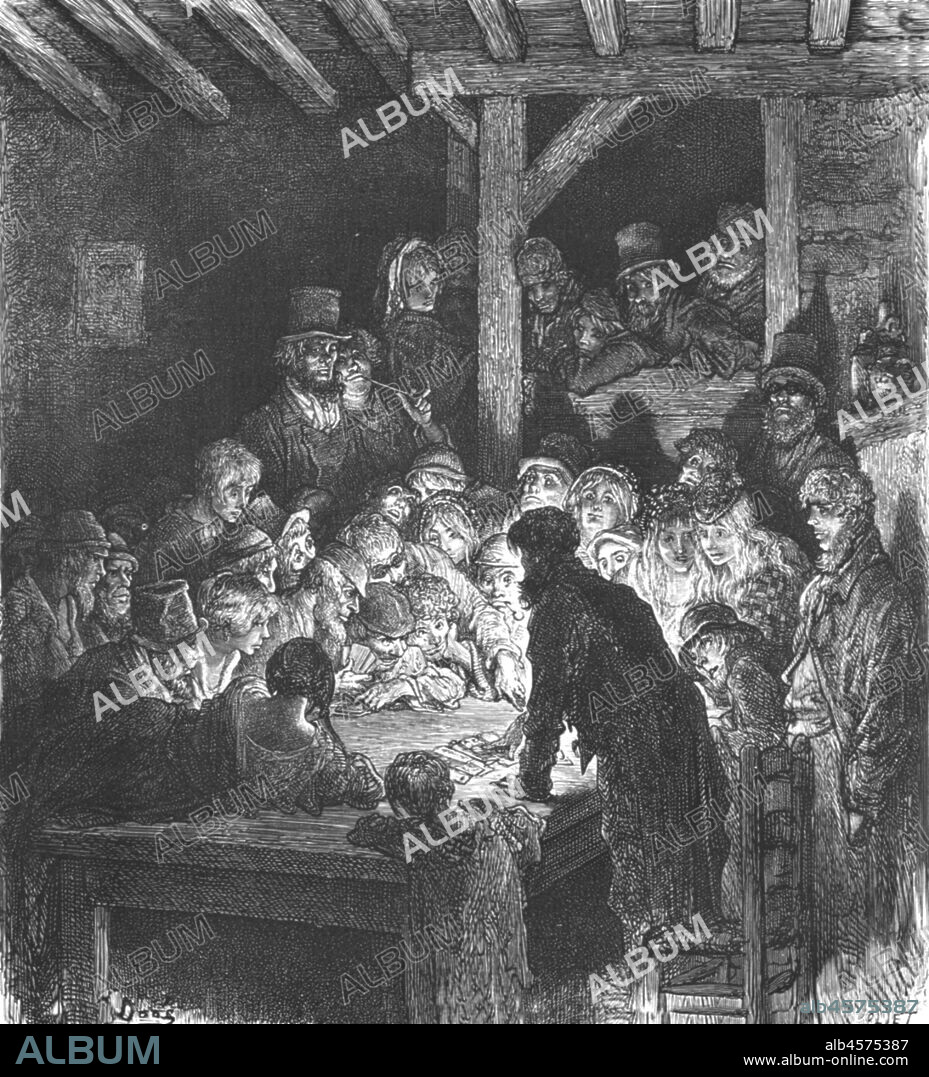 PAUL GUSTAVE DORÉ. 'Thieves Gambling', 1872. From, "LONDON. A Pilgrimage" by Gustave Dore and Blanchard Jerrold. [Grant and Co., 72-78, Turnmill Street, E.C., 1872].