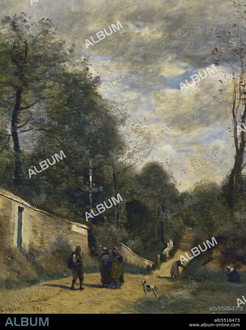 JEAN-BAPTISTE CAMILLE COROT (1796-1875). FRENCH PAINTER.. Camille Corot (Jean-Baptiste Camille Corot) (1796-1875). French painter. A Road at Ville d'Avray, 1874. Oil on canvas (65 x 50,5 cm). Calouste Gulbenkian Museum. Lisbon. Portugal.