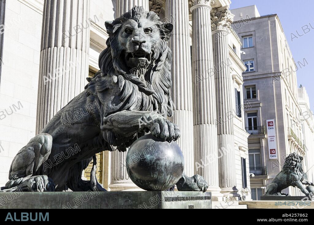 Palacio de Las Cortes (Palace of the Parliament), The Spanish Congress of Deputies, Madrid city, Spain.