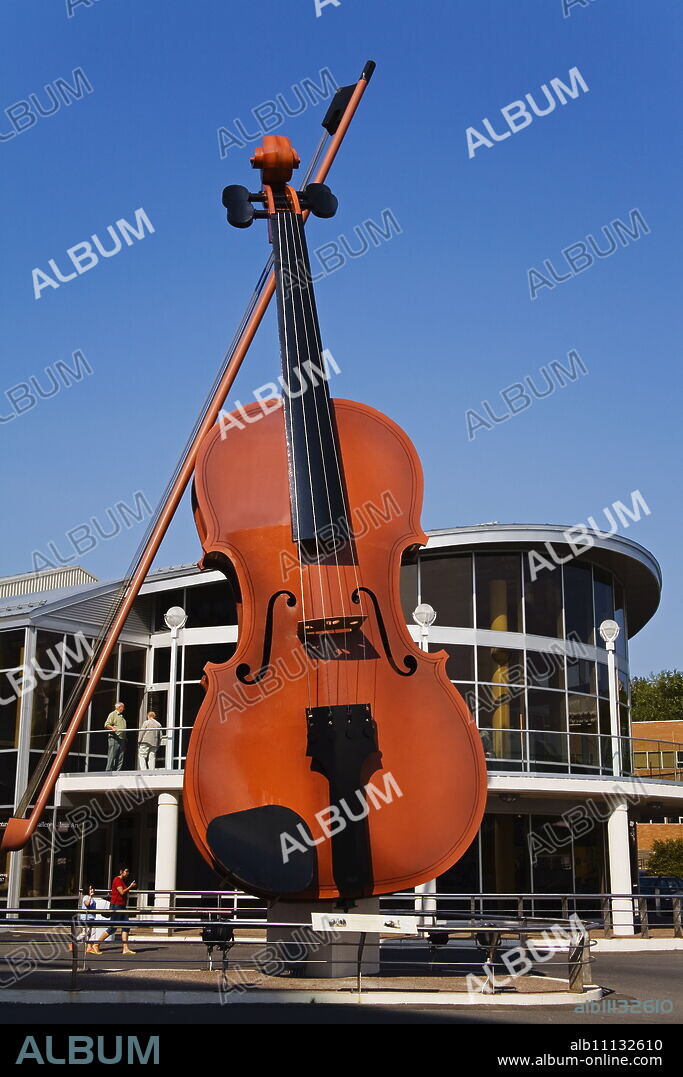 The Big Ceilidh Fiddle by Cyril Hearn, Sydney Pavilion, Port of Sydney, Cape Breton Island, Nova Scotia, Canada, North America.