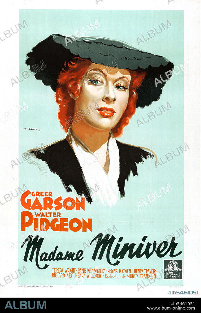 GREER GARSON en LA SEÑORA MINIVER, 1942 (MRS. MINIVER), dirigida por WILLIAM WYLER. Copyright M.G.M.