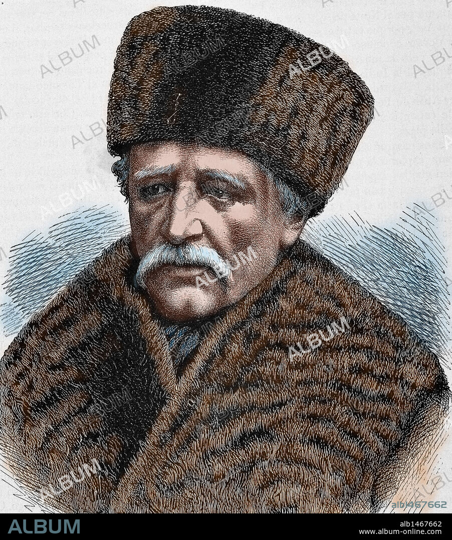 NORDENSKJÖLD (NORDENSKIÖLD), Adolf Erik, barón de (Helsinki,1832-Dalbjö,Lund,1901). Explorador polar y naturalista sueco de origen finlandés. Durante muchos años se dedicó a las expediciones árticas, realizando en el curso de ellas valiosas investigaciones científicas. Grabado coloreado.